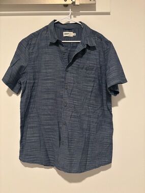 Casual Short-Sleeve Button-Down Shirt - Blue